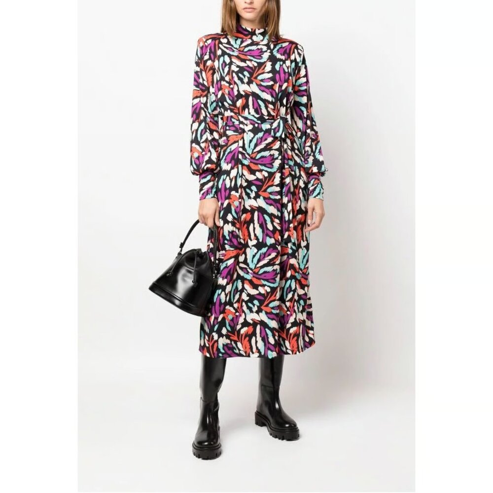 Essentiel Antwerp Chipotle Long Sleeve Jersey Midi Dress New! $411, Size 6